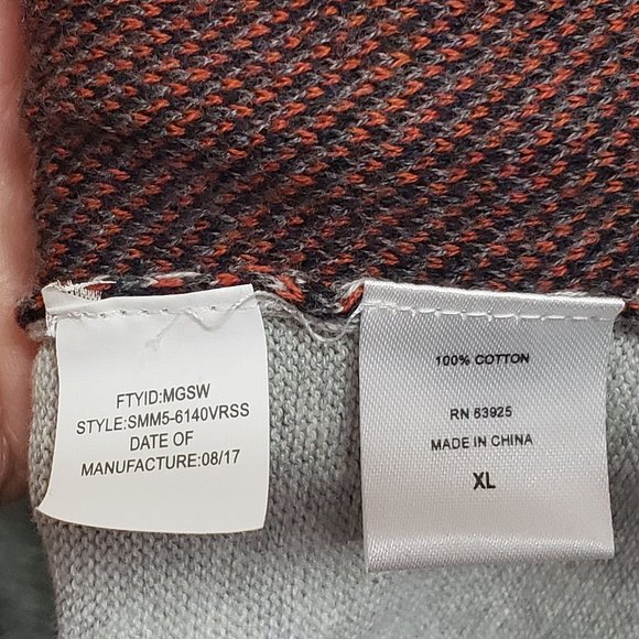 Mens Sweater Vest Pullover Gray Black Argyle Size XL Cotton Method - Picture 5 of 6